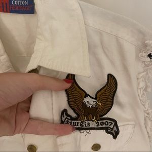 Vintage Biker tie up shirt